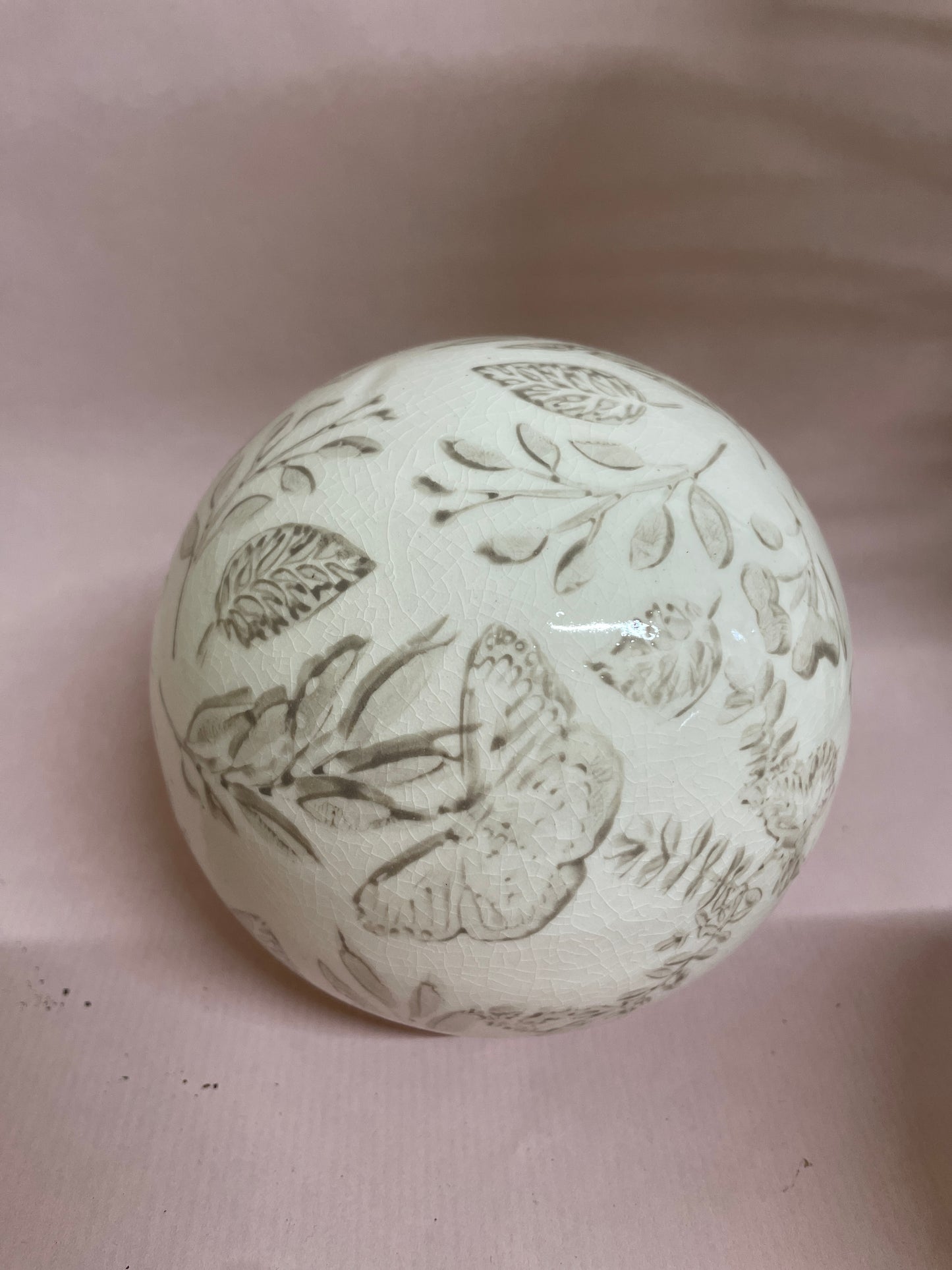 Decorative ceramic ball - brown