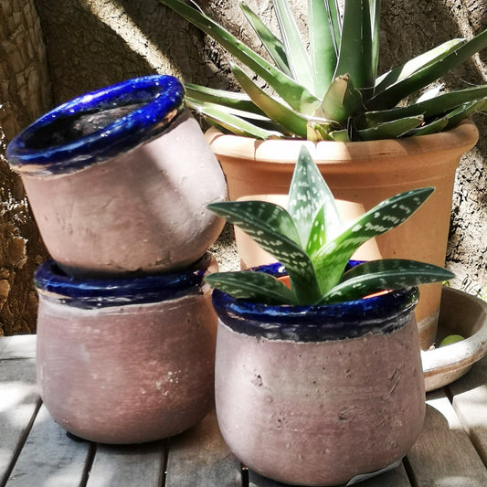 Blue rustic pot
