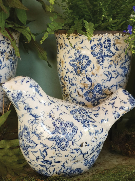 Blue floral bird
