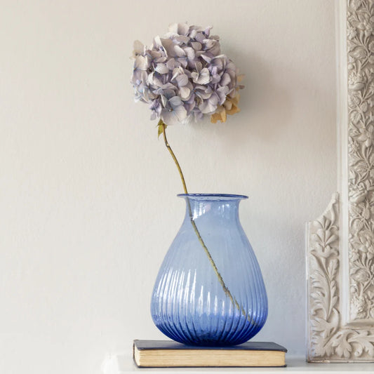 Ravi Vase Recycled Glass Blue