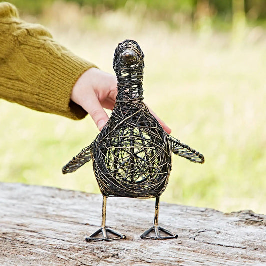 Small Flapping Duck Wire Garden Ornament