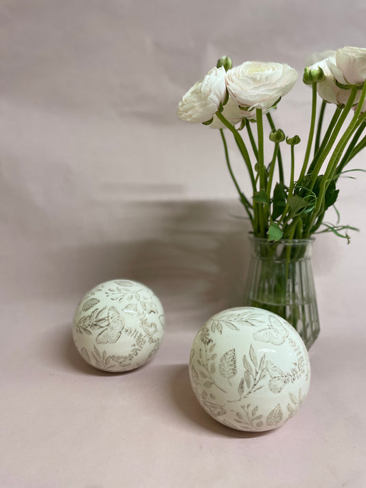 Decorative ceramic ball - brown